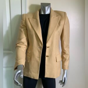 Rare Vintage Escada Yellow Pure Wool Gold Buttons Blazer Jacket/blazer Sz 34